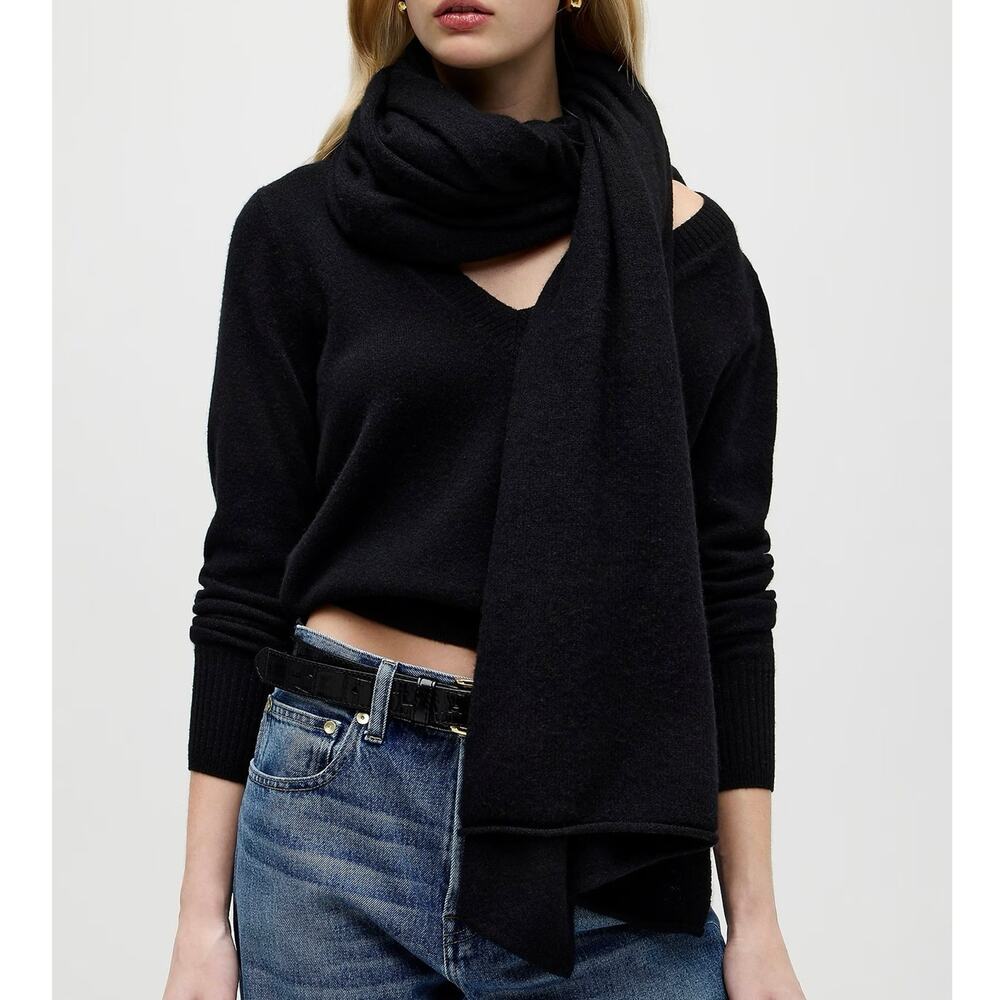 J.Crew Oversized 100% Cashmere Wrap Black One Size NWOT